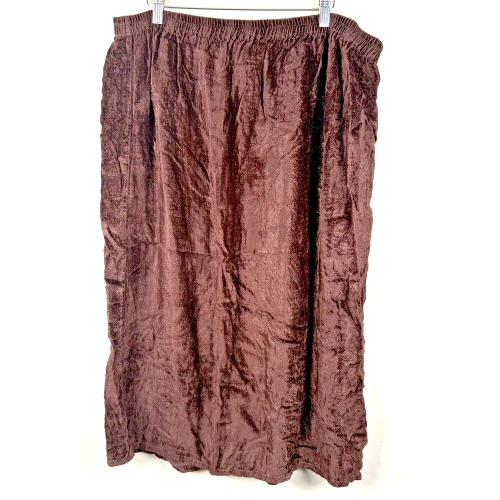 Vintage White Stag Velvet Midi Skirt Brown Lagenlook Prairie Peasant Sz‎ 12 / 14